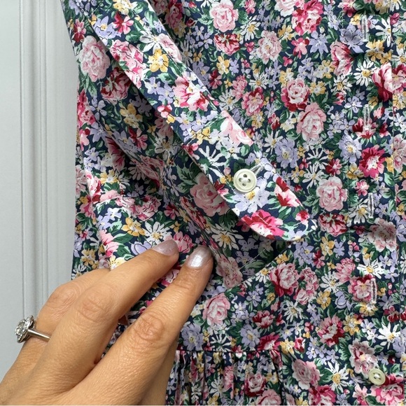 The Shirt Dress By Rochelle Behrens Drop Waist Floral Button Down Dress - Picture 6 of 15